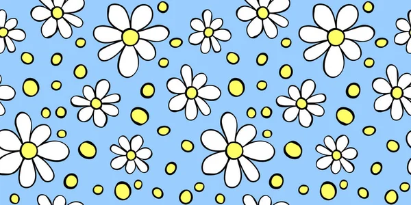 Vecteur Simple Motif Floral Primitif Sans Couture Mignon Imprimé Sans — Image vectorielle