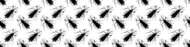 Siyah böceklerin, sivrisineklerin, güvelerin ve orta çeperlerin kusursuz desenleri. Böceklerle, böceklerle basit doku.