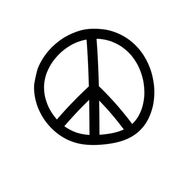 Wektor Międzynarodowy Symbol Pokoju Pacyfizmu Rozbrojenia Antywojenny Ruch Stylu Doodle — Wektor stockowy