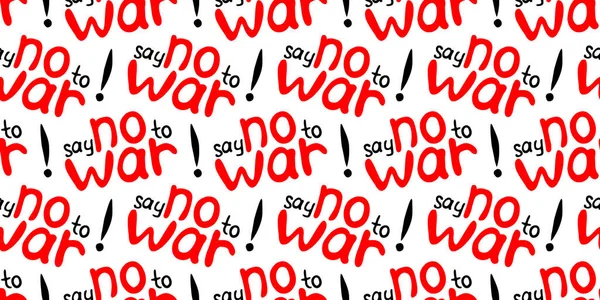Πείτε Οχι Στον Πόλεμο Διάνυσμα Αδιάλειπτη Μοτίβο Της Επιγραφής Doodle — Διανυσματικό Αρχείο