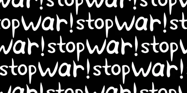 Stop War Wektor Bezszwowy Wzór Napisu Doodle Ręcznie Temat Pokoju — Wektor stockowy