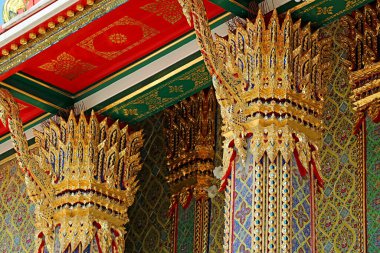 Wat Ratchabophit Budist Tapınağı Sütunları, Bangkok, Tayland