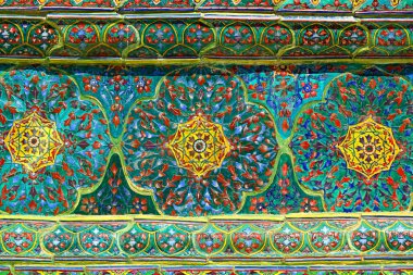 Wat Ratchabophit Budist Tapınağı 'nın Renkli Renkli Renkli Renkli Vintage Kaplamaları, Bangkok, Tayland