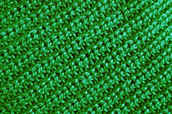 Texture Del Tessuto Lana Verde Foresta Lavorato Maglia Motivi Diagonali — Foto Stock