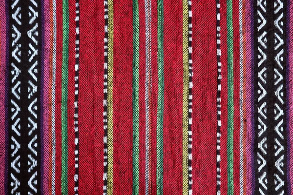 Closeup Padrão Textura Têxtil Colorido Região Norte Tailandesa — Fotografia de Stock