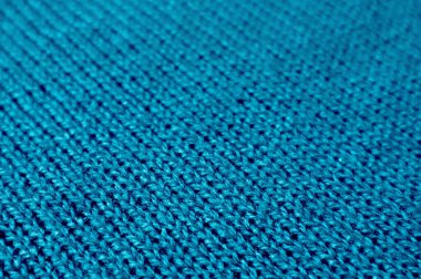 Soyut Arkaplan İçin Çapraz Desenli Atlantik Mavi Örgü Yün Kumaşı