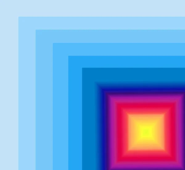 带渐变蓝色框架层的多色3D方块作为抽象背景 — 图库照片