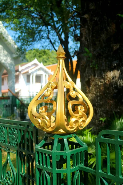 Amazing Lotus Bud Shaped Fence Post Cap Marble Temple Number — Foto Stock