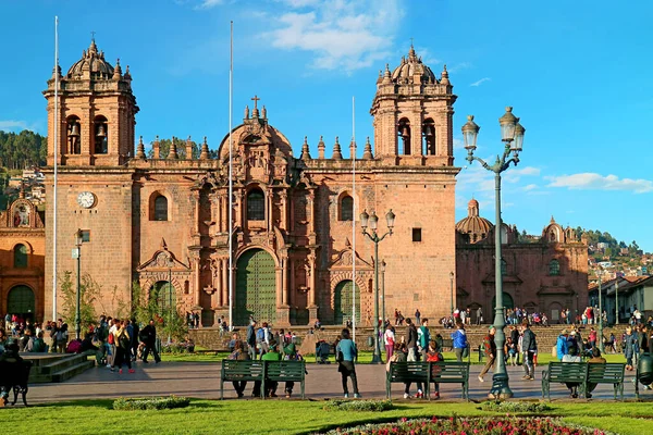 Katedrála Bazilika Nanebevzetí Panny Marie Nebo Cusco Katedrály Náměstí Plaza — Stock fotografie