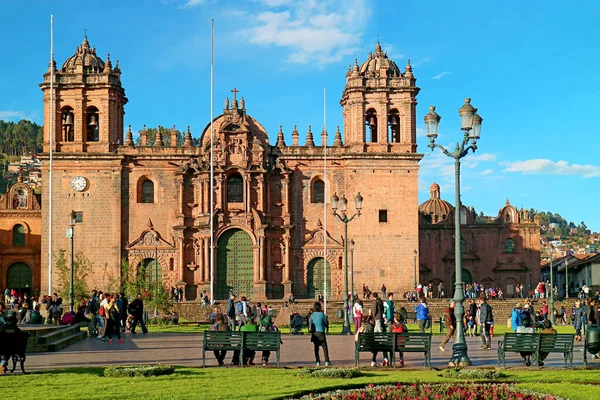 Katedrála Bazilika Nanebevzetí Panny Marie Nebo Cusco Katedrály Náměstí Plaza — Stock fotografie