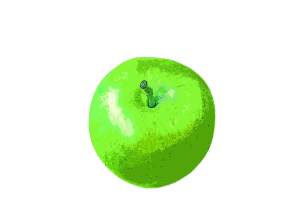 Frische Reife Grüne Äpfel Ganze Früchte Isoliert Auf Weißem Hintergrund — Stockfoto