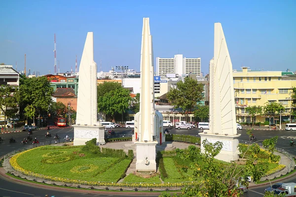 Vista Aérea Democracia Monumento Para Conmemorar Revolución Siamesa 1932 Situado — Foto de Stock