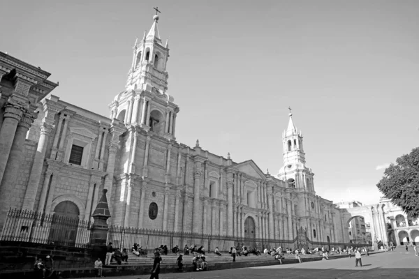 Basílica Catedral Arequipa Magnífico Monumento Plaza Armas Arequipa Perú América — Foto de Stock