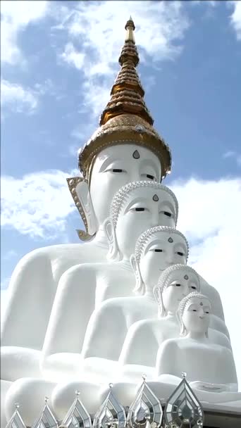 Amazing Lagen Massive Seated Buddha Afbeelding Van Wat Pha Sorn — Stockvideo