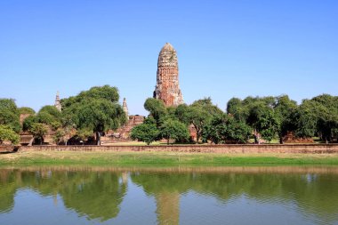 Wat Phra Ram Tapınağı 'nın etkileyici ortaçağ sıçraması Ayutthaya Tarihi Parkı, Tayland