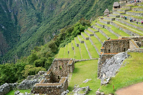 Los Restos Terrazas Agrícolas Del Inca Machu Picchu Antigua Ciudadela — Foto de Stock