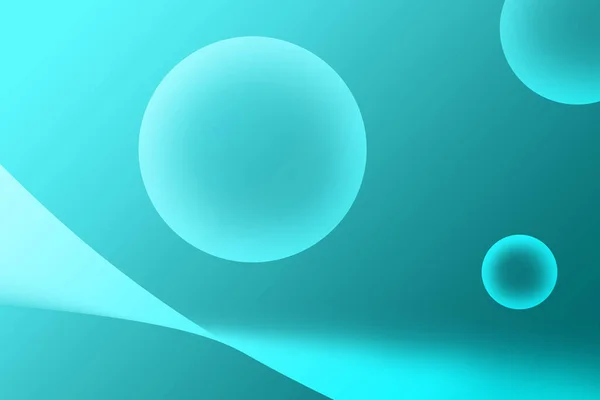 Gradient Turquoise Blue Various Sized Spheres Abstract Background — Stock Photo, Image