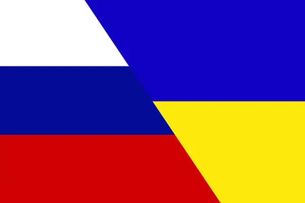 Vivid Colored Horizontal Stripes Symbolizing Ukrainian Flag Russian Flag — 스톡 사진