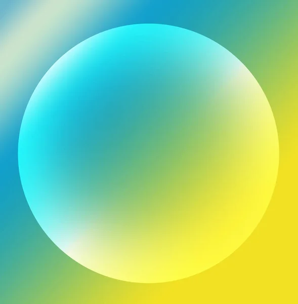 Illustration Sphere Gradient Blue Yellow Diagonal Stripes — Stock Photo, Image