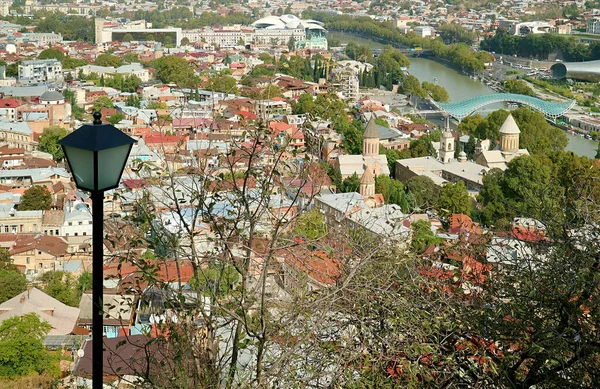 Ongelooflijk Uitzicht Vanuit Lucht Tbilisi Gezien Vanuit Het Oude Fort — Stockfoto