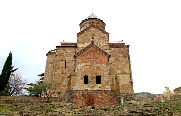 Iglesia Asunción Virgen María Metekhi Margen Izquierda Del Río Kura — Foto de Stock