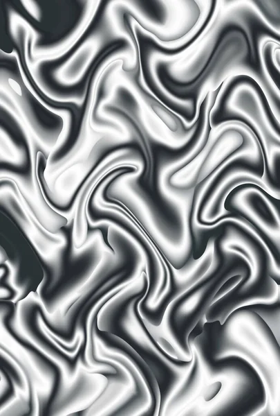 グラデーションシルバーグレーのイラスト3D波状サテン生地アートテクスチャ — ストック写真