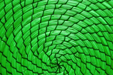 Sanatsal muhabbet kuşu yeşil renkli örülmüş su sümbülü yer minderi.