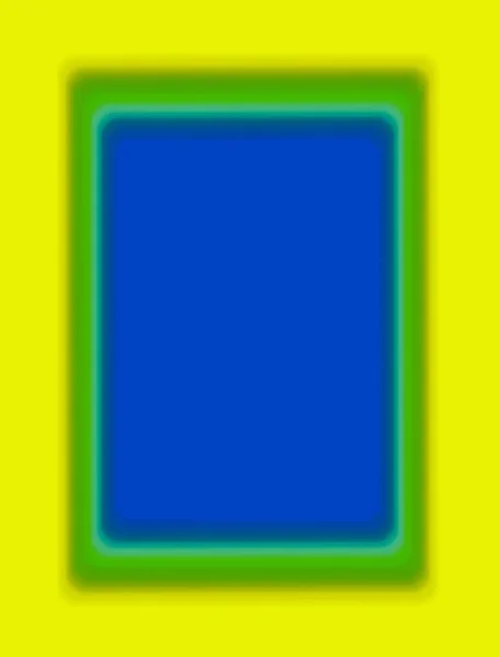 Ilustração Quadro Retangular Amarelo Verde Vívido Com Espaço Cópia Azul — Fotografia de Stock