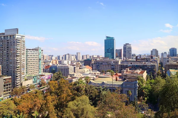 Impressive Aerial View Santiago Downtown Seen Santa Lucia Hill Santiago — ストック写真