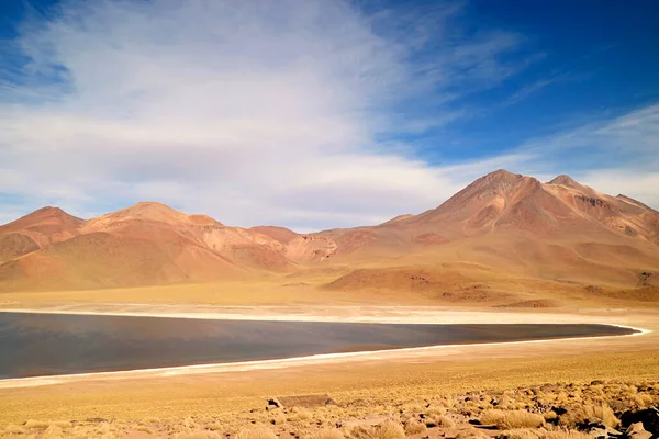 Laguna Miscanti, inanılmaz tuzlu su gölü deniz seviyesinden 4,120 metre yükseklikte Atacama Çölü, Antofagasta bölgesi, kuzey Şili