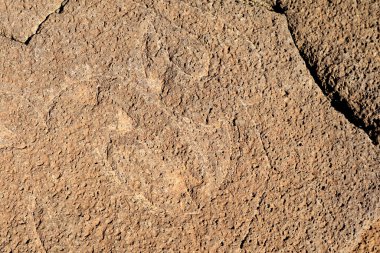 Amazing Ancient Petroglyphs on the Structure Ruins of Pacific Ocean Shore, Easter Island, Chile, South America
