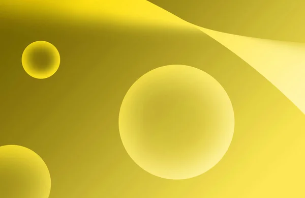 Gradient Illuminating Yellow Various Sized Spheres Abstract Backdrop — Fotografia de Stock