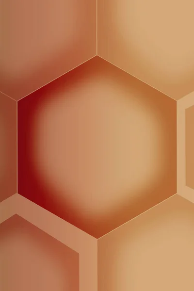 Illustration Gradient Mocha Brown Hexagon Shape Pattern — ストック写真