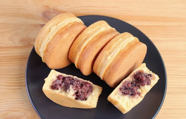 Plate Delectable Japanese Azuki Bean Paste Anko Filled Dessert Called — Foto Stock