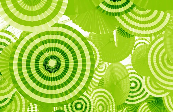 Various Size Lime Green Pleated Paper Decorative Art Abstract Background — Fotografia de Stock