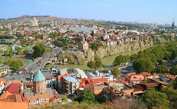 Amazing Panoramic Cityscape Tbilisi Capital City Georgia — 图库照片