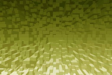 Soyut Arkaplan için Gradyan Zeytin Yeşil 3D Küpler