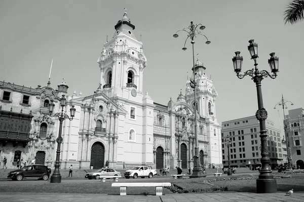 Catedral Basílica Lima Uno Los Impresionantes Patrimonio Humanidad Unesco Centro — Foto de Stock