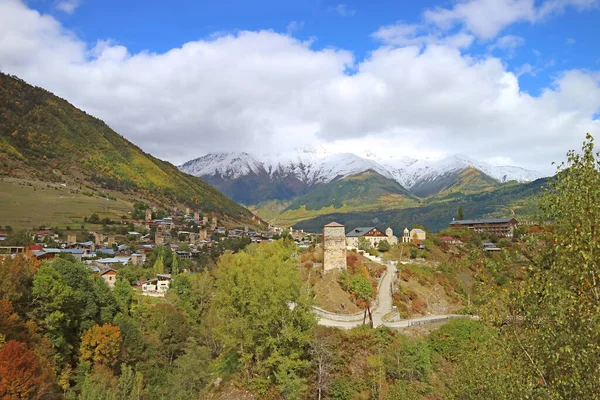Gürcistan Svaneti Bölgesi Ndeki Unesco Dünya Mirası Bölgesi Ndeki Mestia — Stok fotoğraf