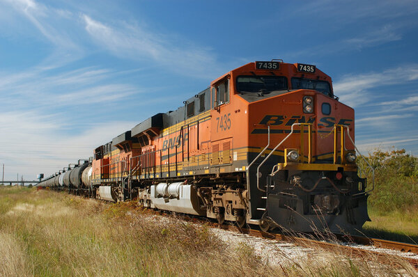 Diesel locomotives GE Evolution, Texas City, Texas, USA