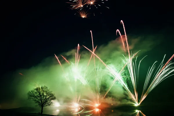 Kleurrijke vuurwerk Toon — Stockfoto