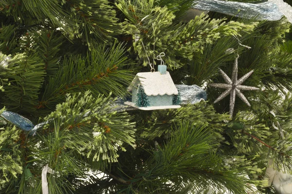 Christmas House and Pine — Stock Photo, Image