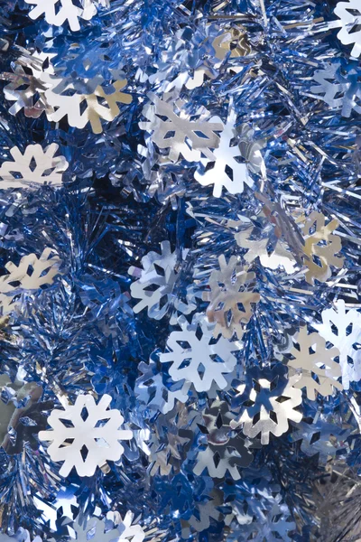 Blauwe en zilveren Kerstmis klatergoud — Stockfoto