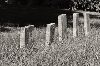 işaretsiz küçük çocuk mezar taşı yatay bir satır