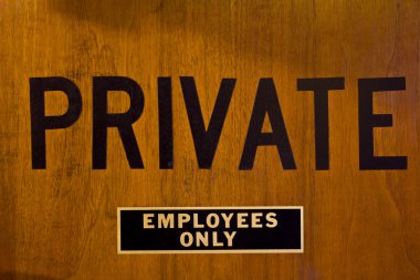 PRIVATE - EMPLOYEES ONLY clipart