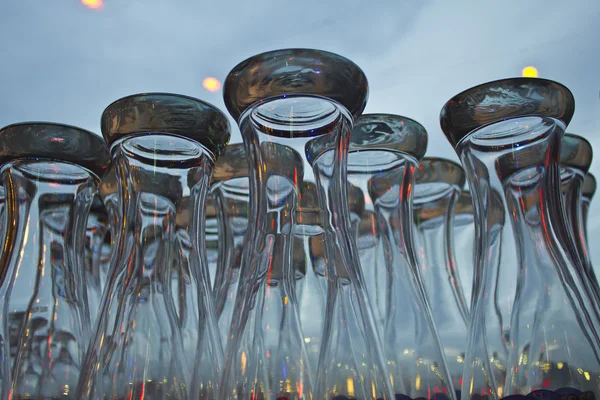 Rows of Empty Beer Glasses — Zdjęcie stockowe