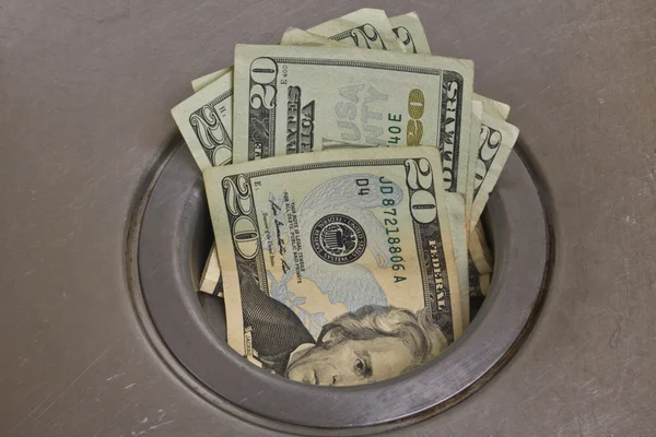 Money Down the Drain — Stock Photo, Image