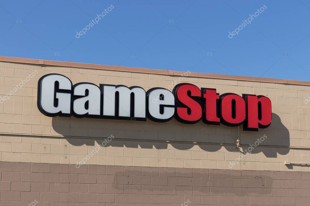 Marion - Circa October 2021: GameStop strip mall location. GameStop is a Video Game and electronics retailer.
