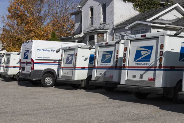 Peru November 2021 Usps Post Office Mail Trucks Die Post — Stockfoto
