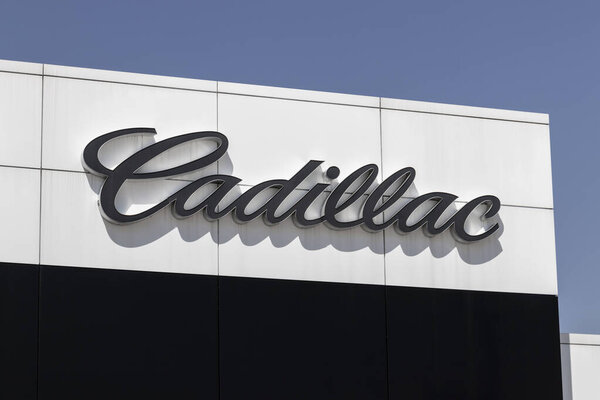 Lafayette - Circa April 2021: Cadillac Motor Car logo. Cadillac is the luxury division of General Motors.